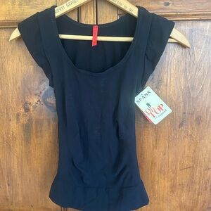 SPANX Black Scoop-Neck Sculpting Cap-Sleeve Camisole